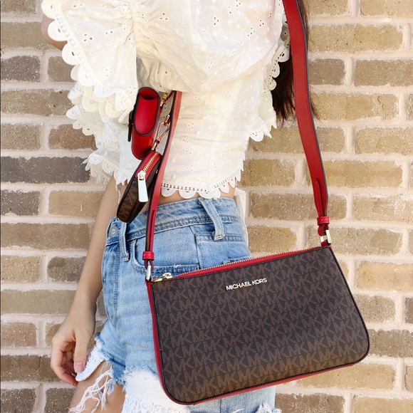 Michael Kors Crossbody MK Signature Brown - Picture 2 of 5